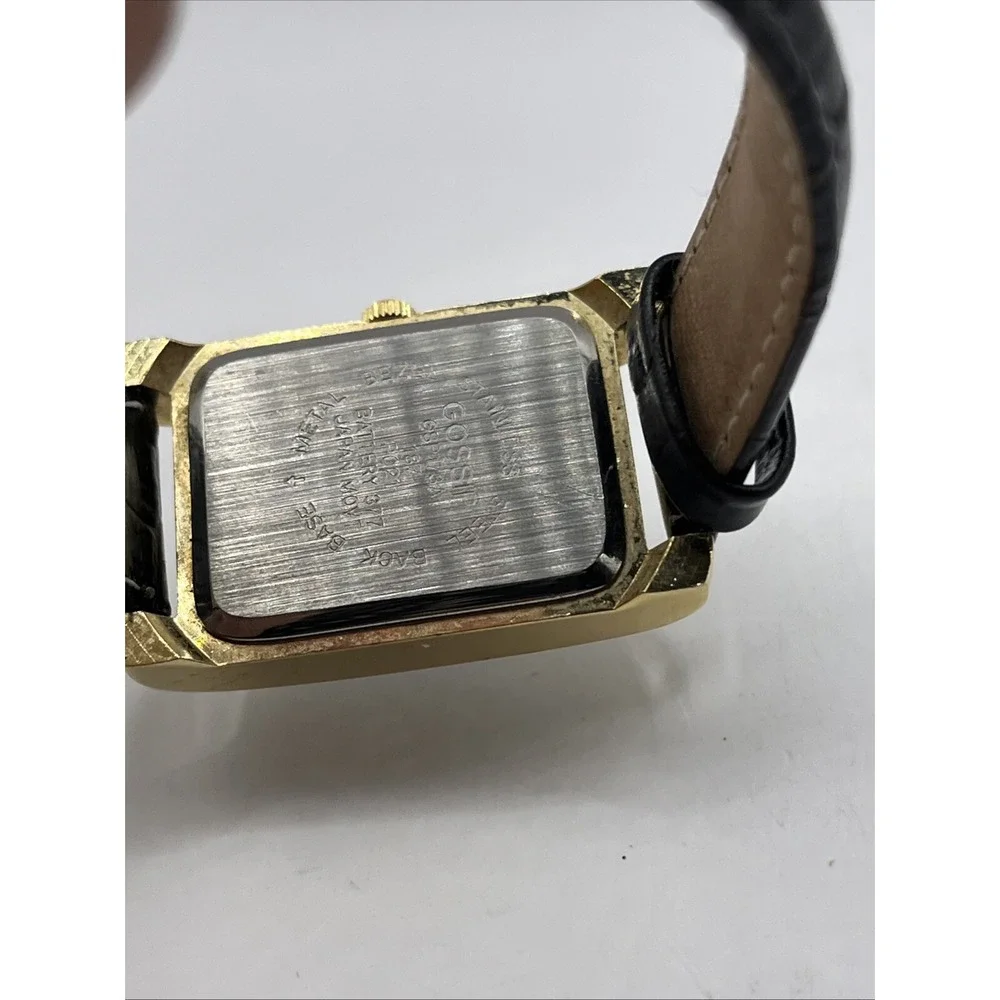Gossip Women's‎ Watch MOP Dial Black Leather Band GSP173A- New Battery